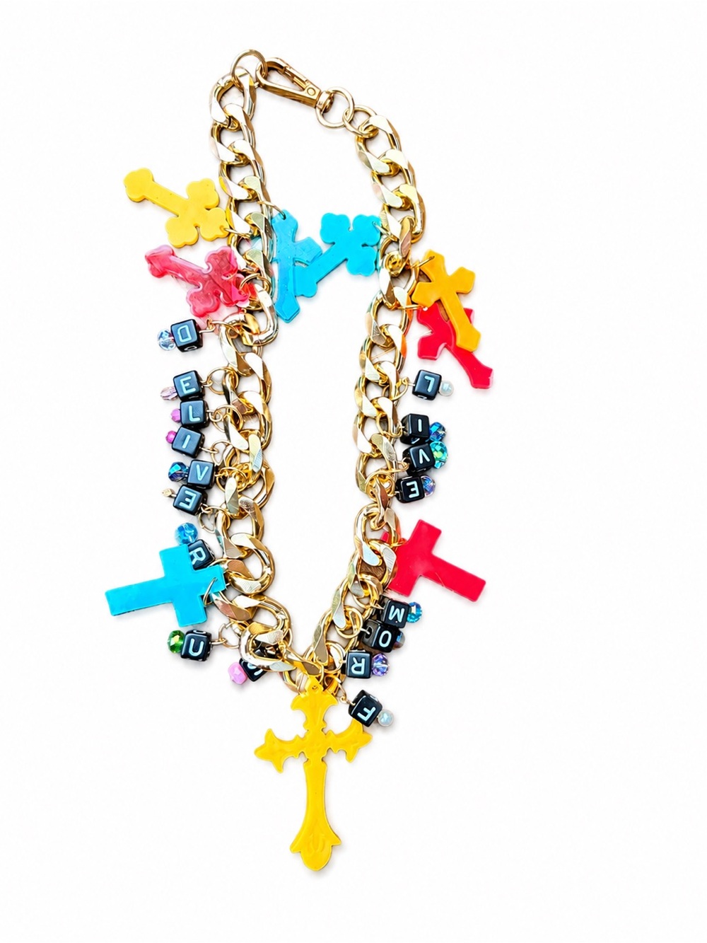 Relic Theory "Pray For Me" Charm Necklace